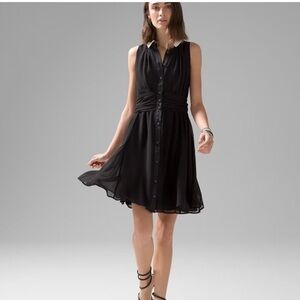nwt white house black market contrast chiffon smocked  dress